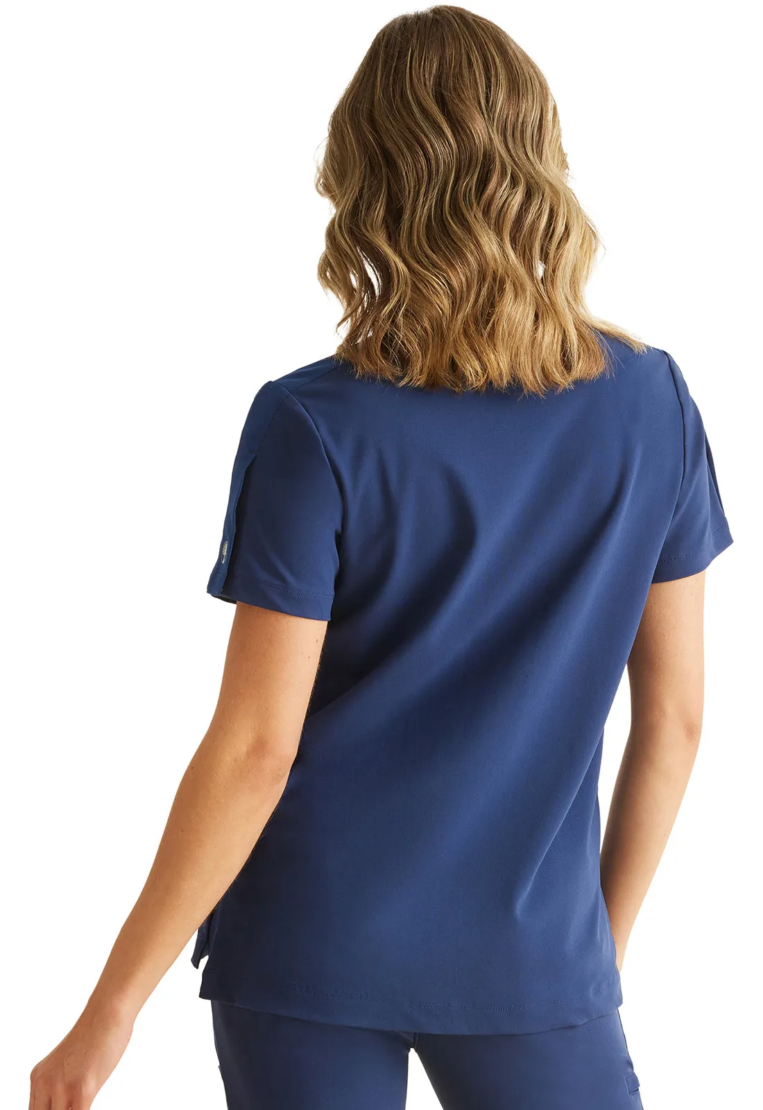 NEW! Healing Hands Limited Edition Kate Women's 1-Pocket STRETCH Texture Knit Henley Scrub Top