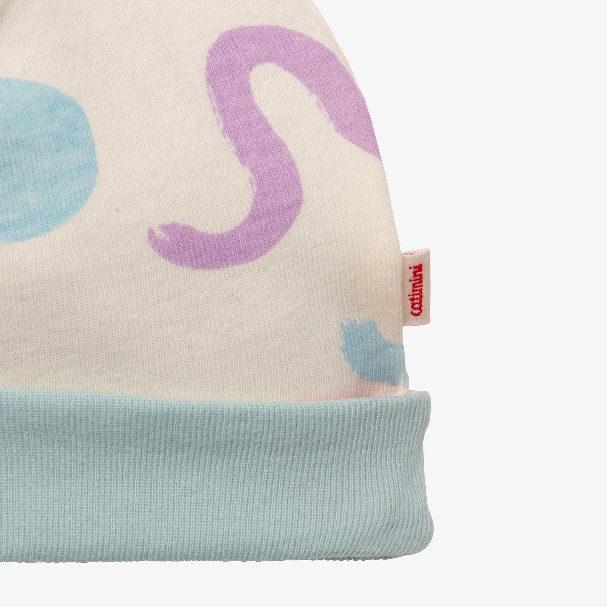 Newborn boys' beige reversible beanie