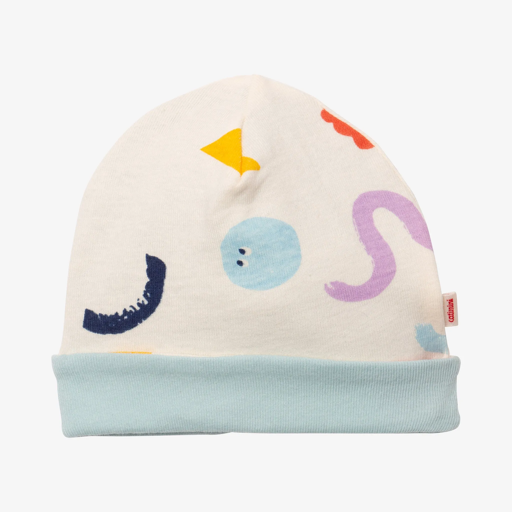 Newborn boys' beige reversible beanie