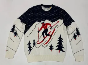 Nwt Polo Ralph Lauren Beige/Navy Skier Downhill Sweater