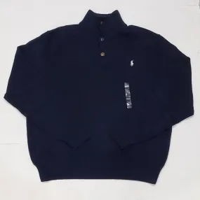 Nwt Polo Ralph Lauren Navy w/White Horse Shawl Neck Sweater