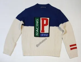 Nwt Polo Ralph Lauren P Racing Patch Wool Classic Fit Sweater