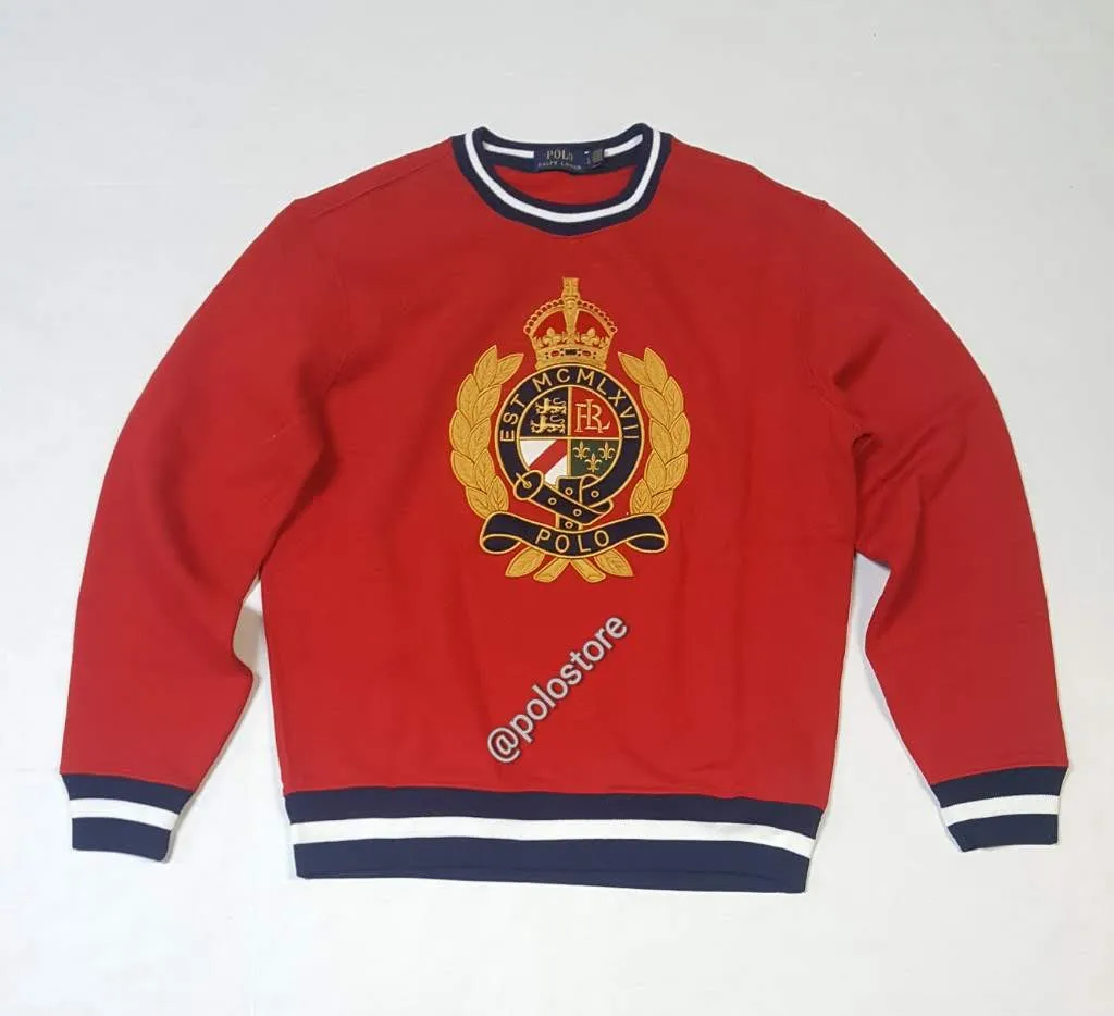 Nwt Polo Ralph Lauren Red Crest Embroidered Sweatshirt