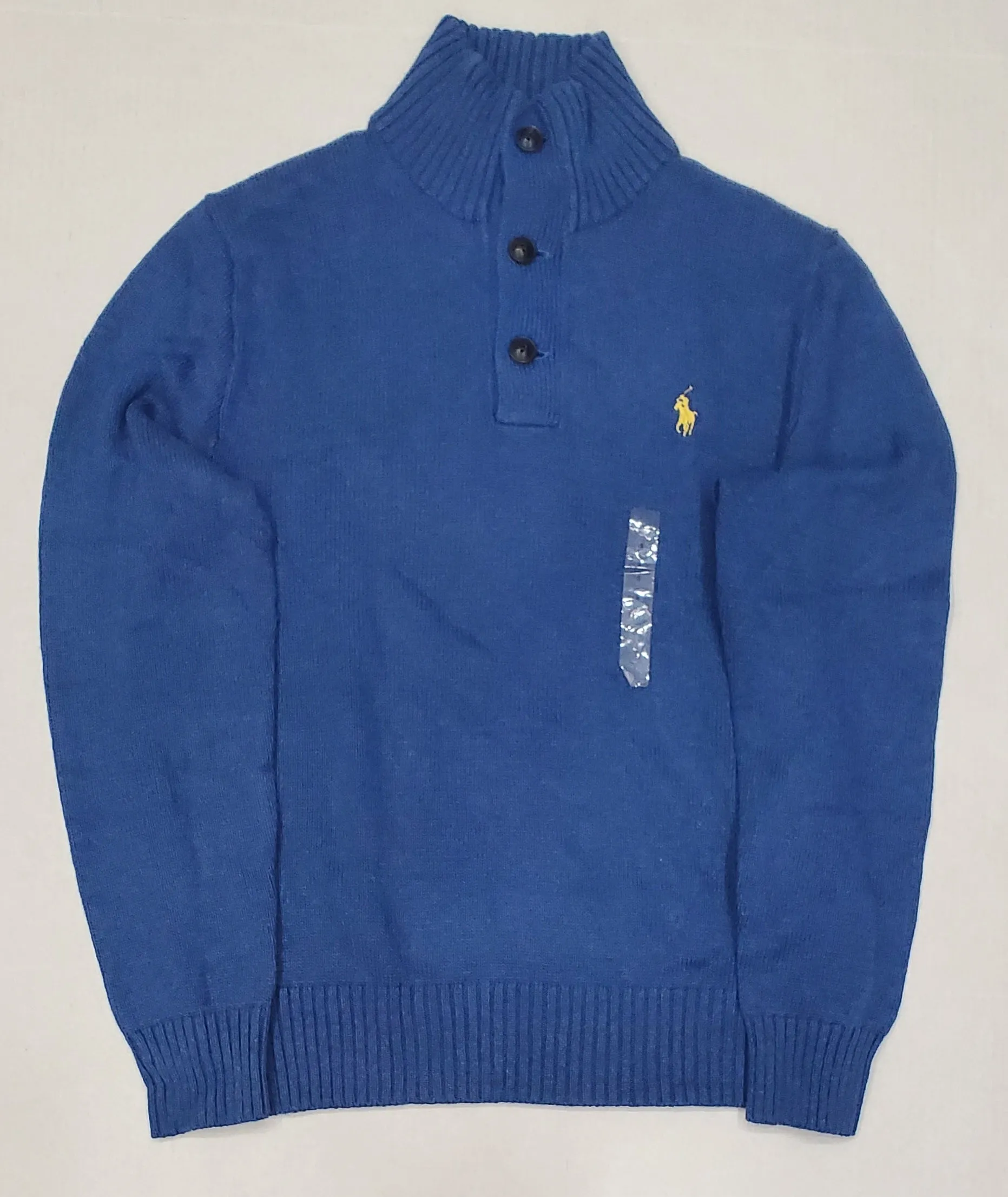 Nwt Polo Ralph Lauren Shale Blue Small Pony Mock Neck Sweater