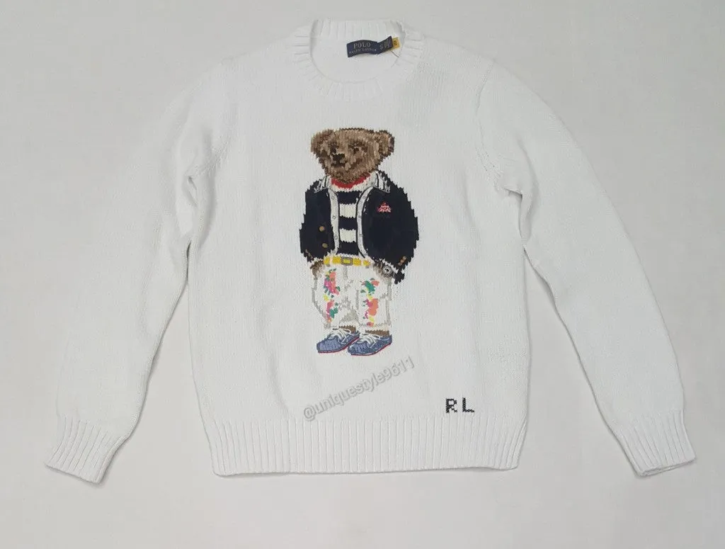 Nwt Polo Ralph Lauren Women's Cotton Bear Sweater