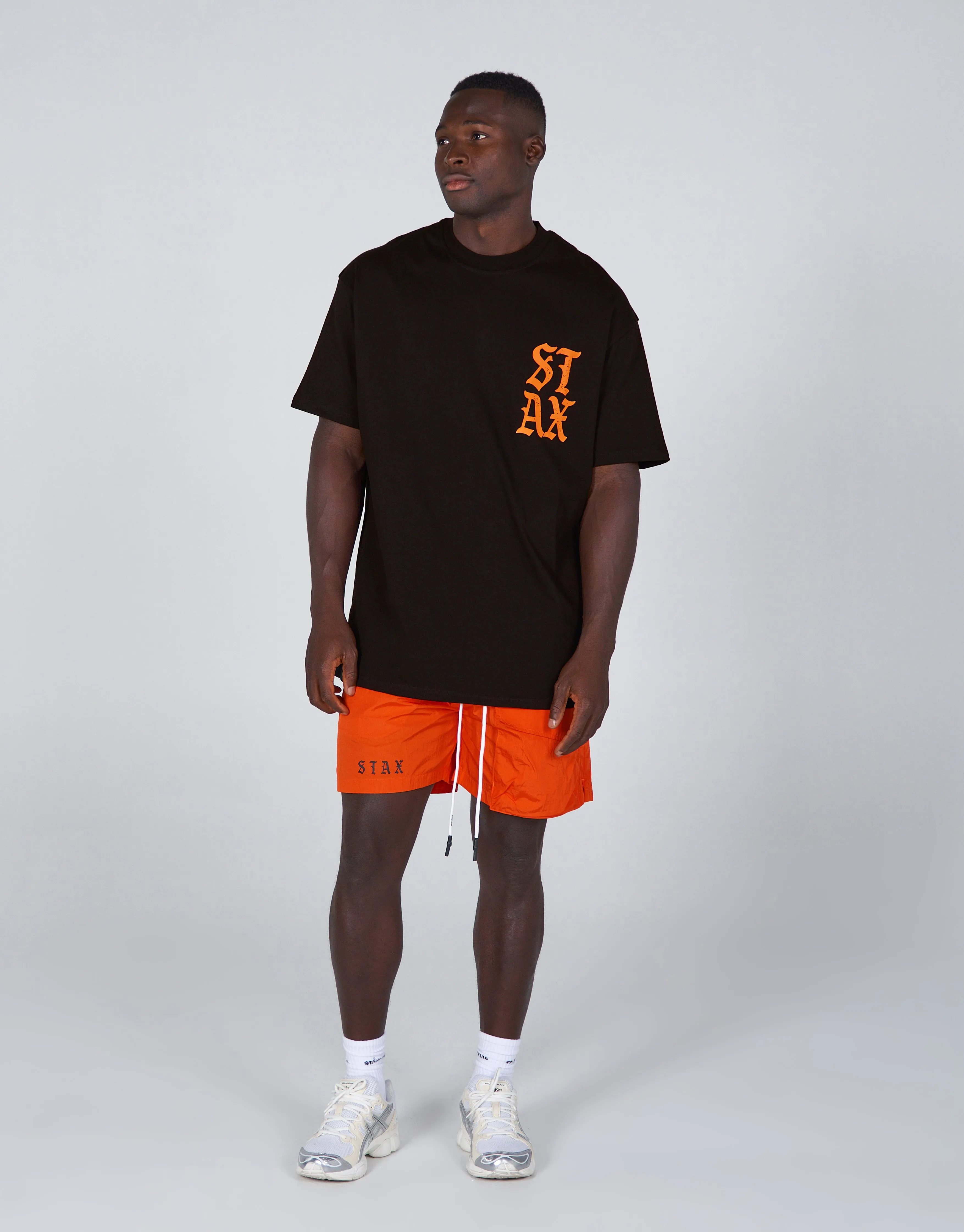 Old English Mens Nylon Shorts - Orange