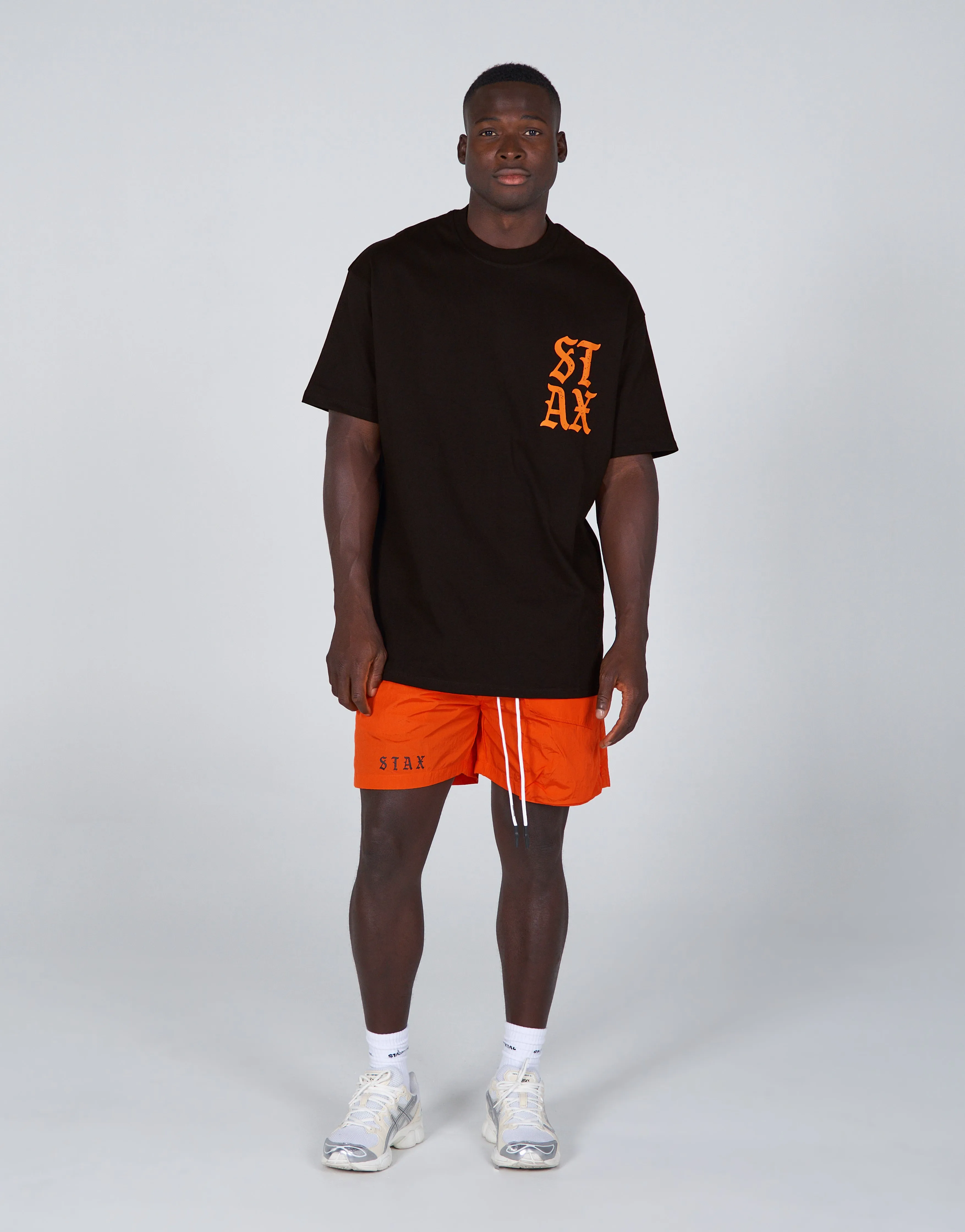 Old English Mens Nylon Shorts - Orange