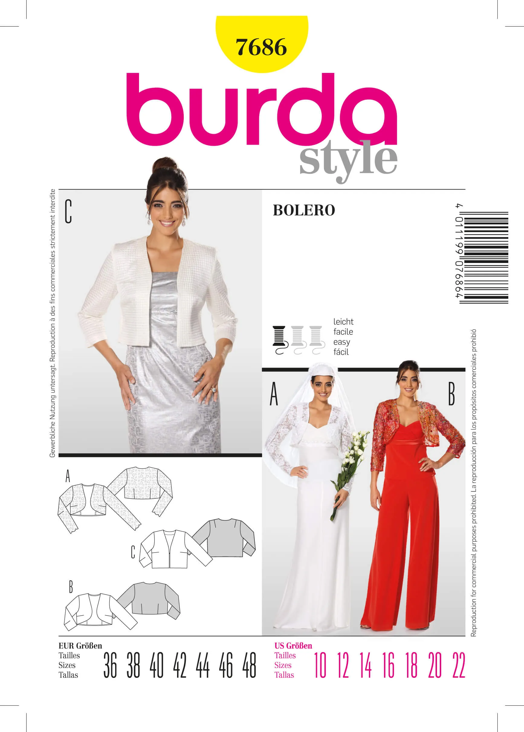 Pattern - Burda - 7686 - Burda Style, Bolero