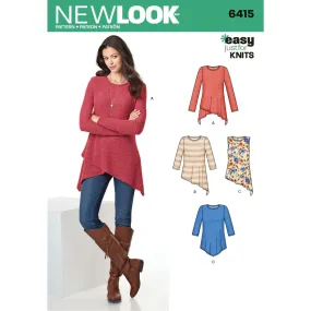 Pattern - New Look - N6415 - Misses’ Knit Tunics