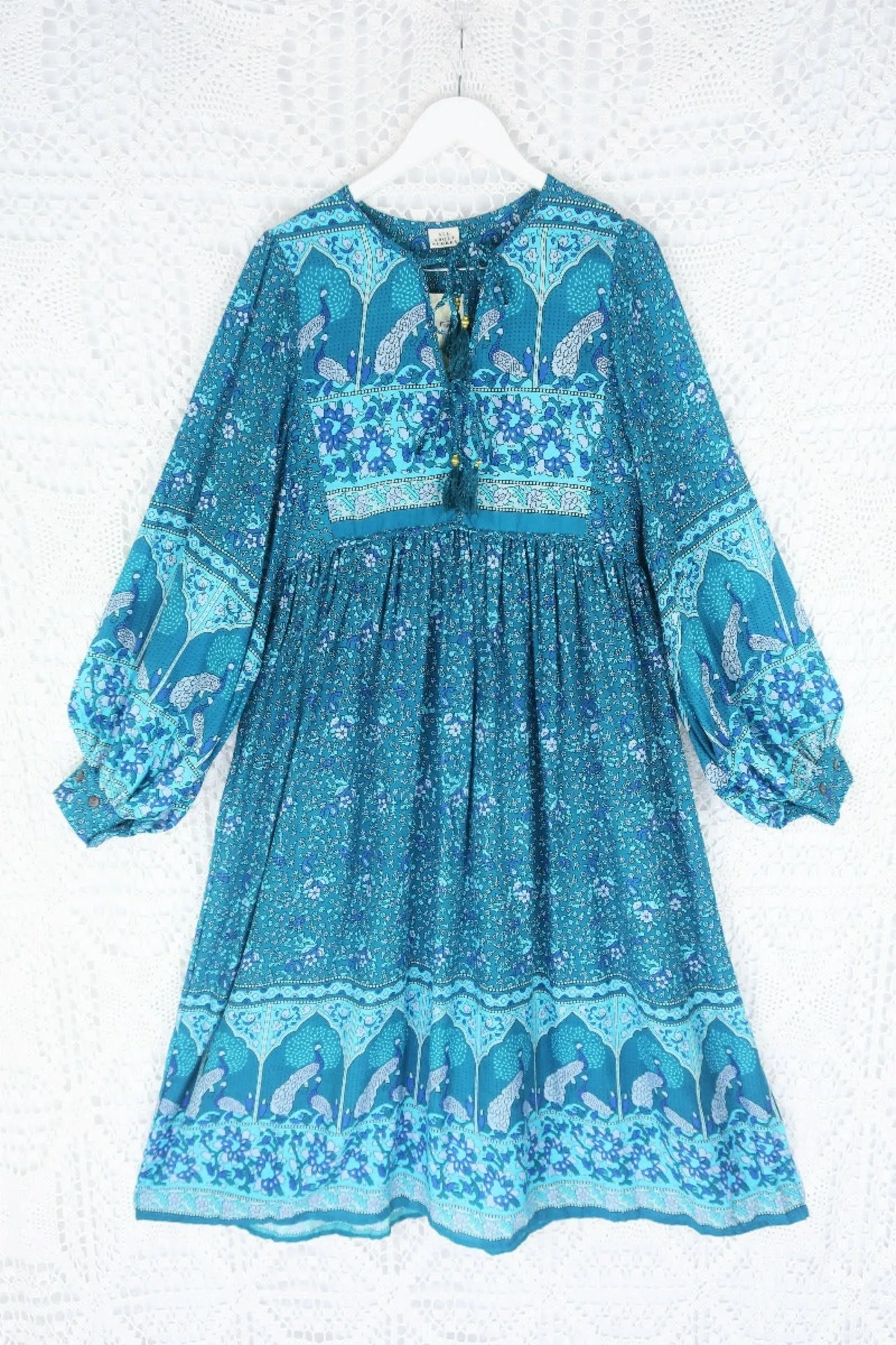 Peacock Primrose Dress in Ocean & Indigo