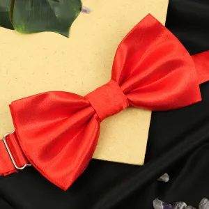 Peluche Essential  Red Coloured Cotton Bow Tie For Men