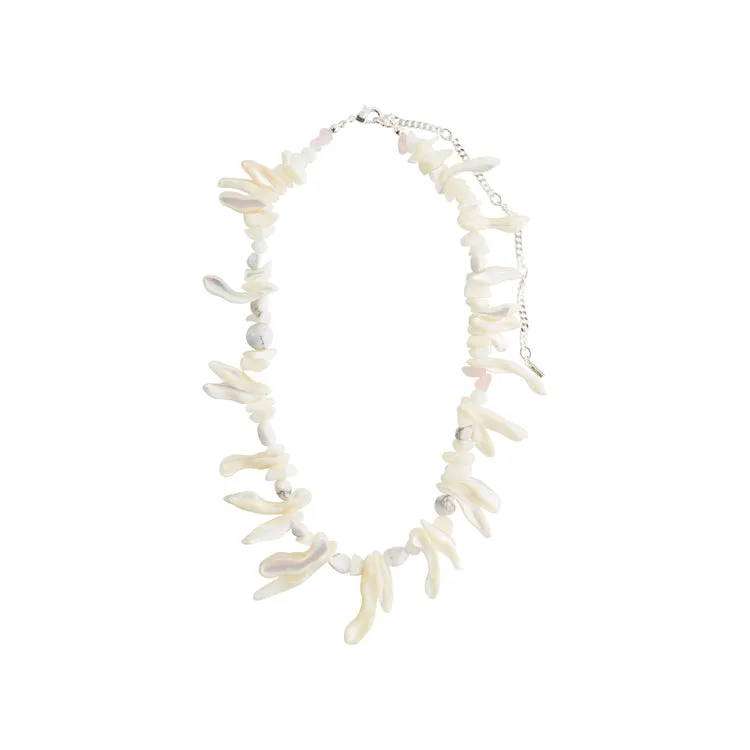 Pilgrim LIGHT seashell necklace white/silver-plated