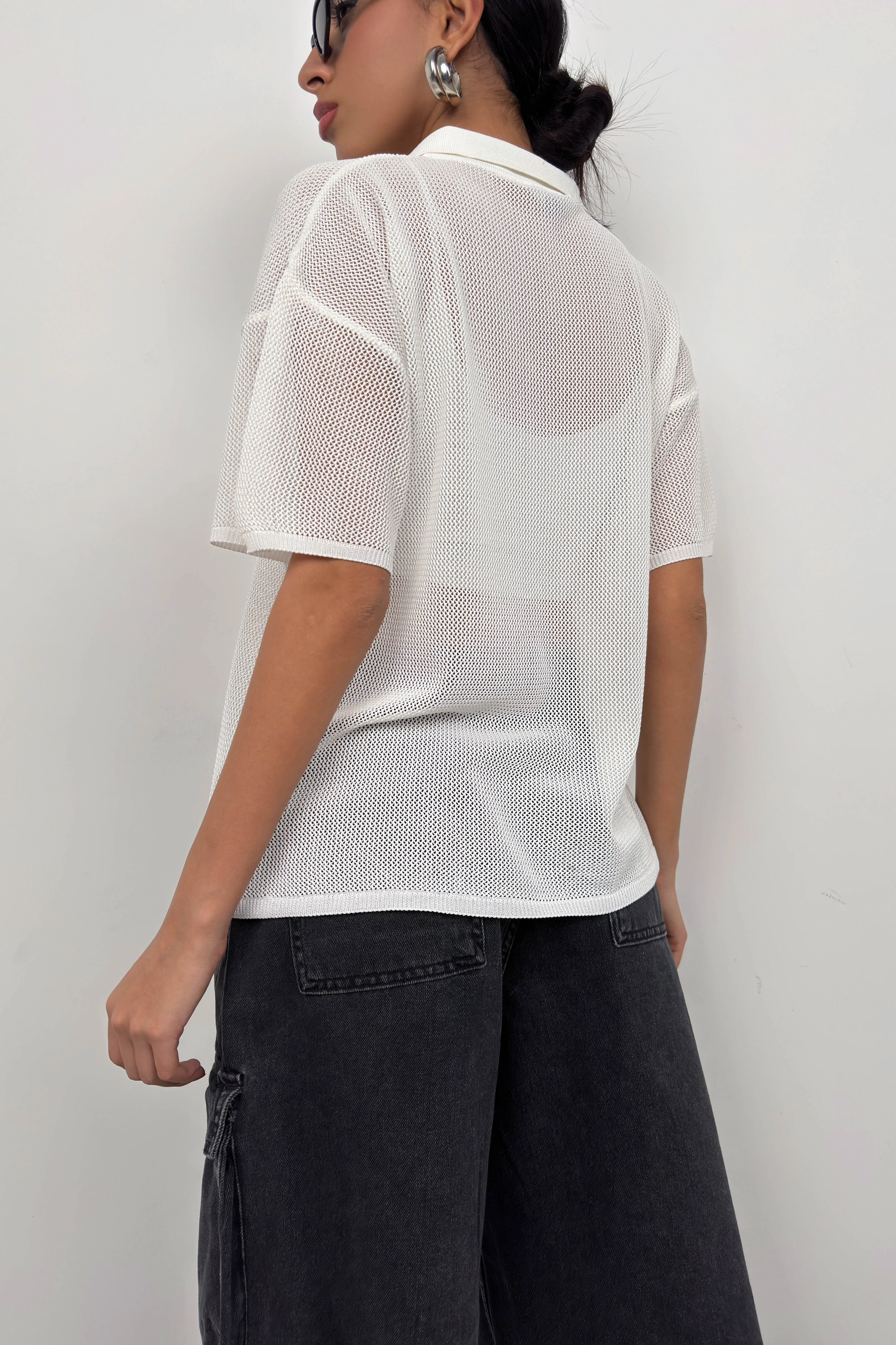 Polo Neck Transparent T-Shirt