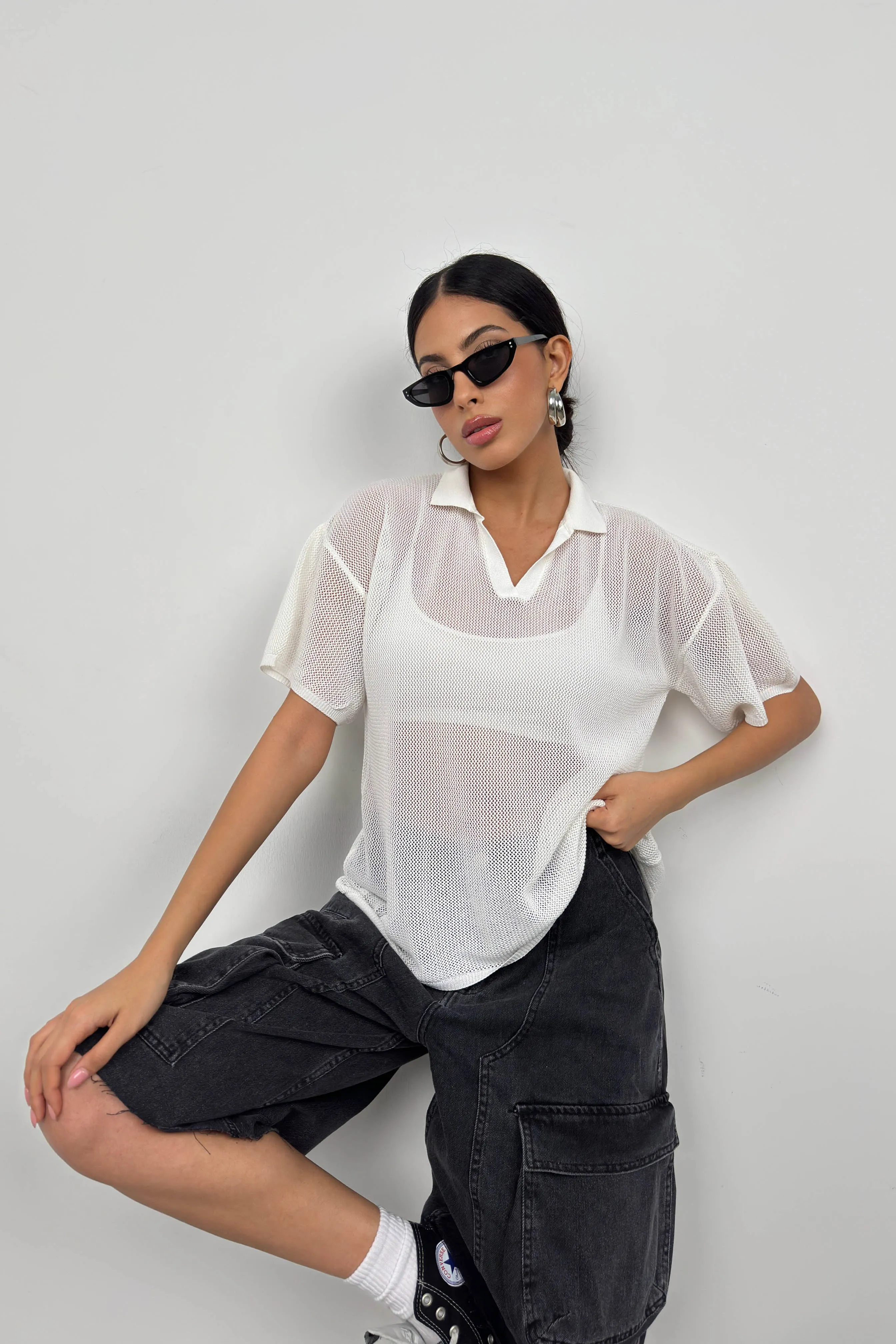 Polo Neck Transparent T-Shirt