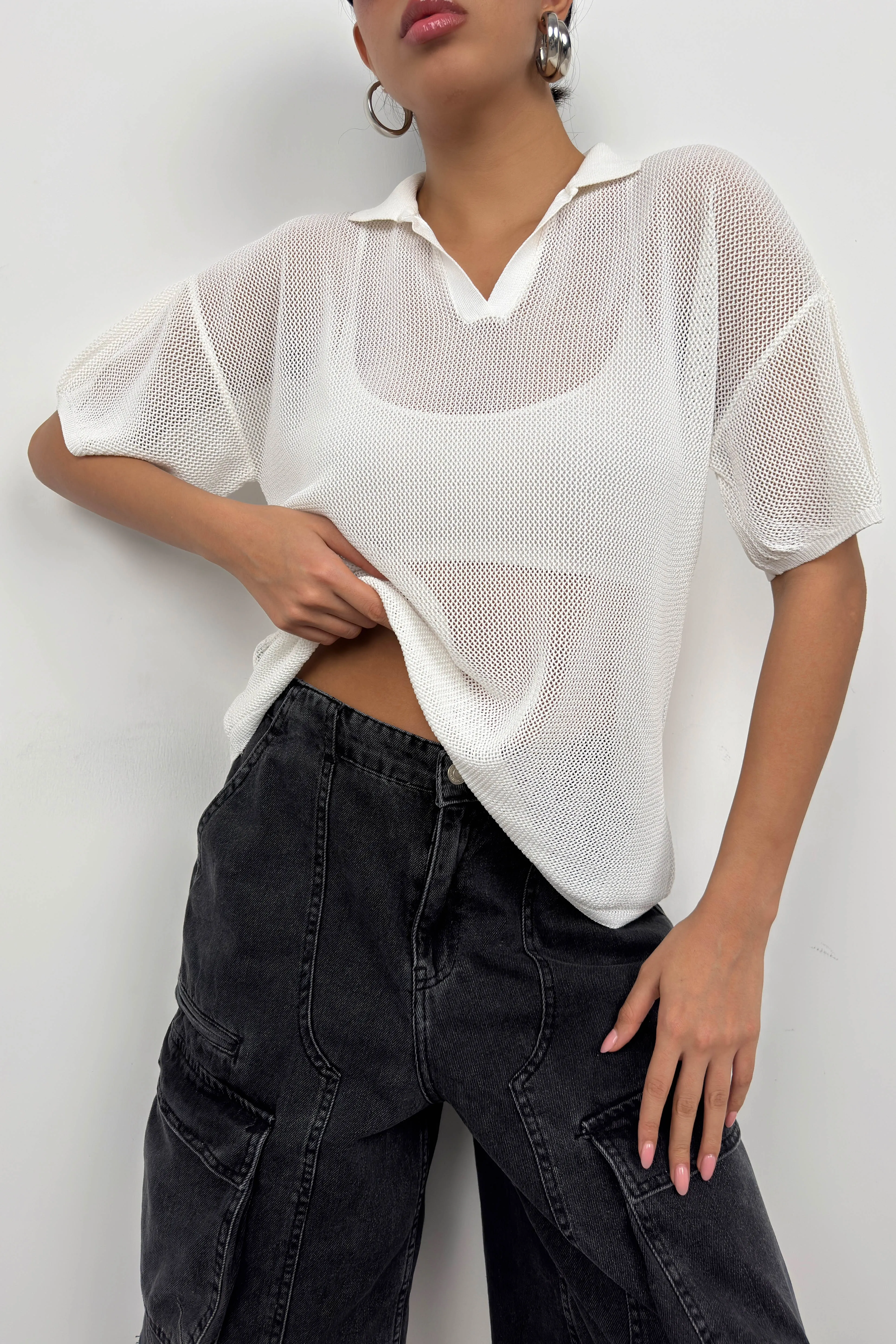 Polo Neck Transparent T-Shirt