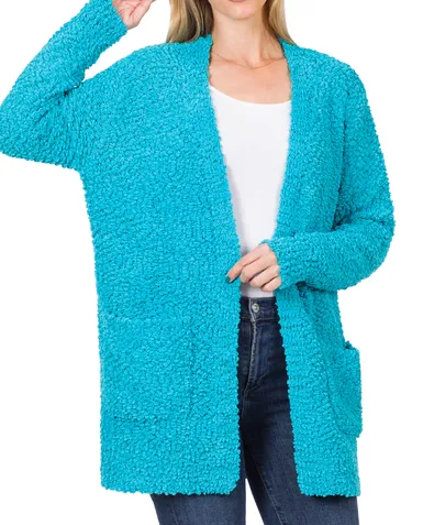 Popcorn Cardigan with Pockets (plus)