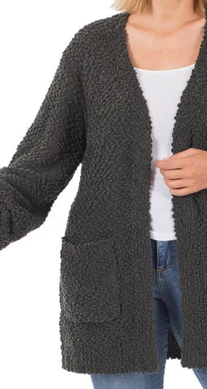 Popcorn Cardigan with Pockets (plus)