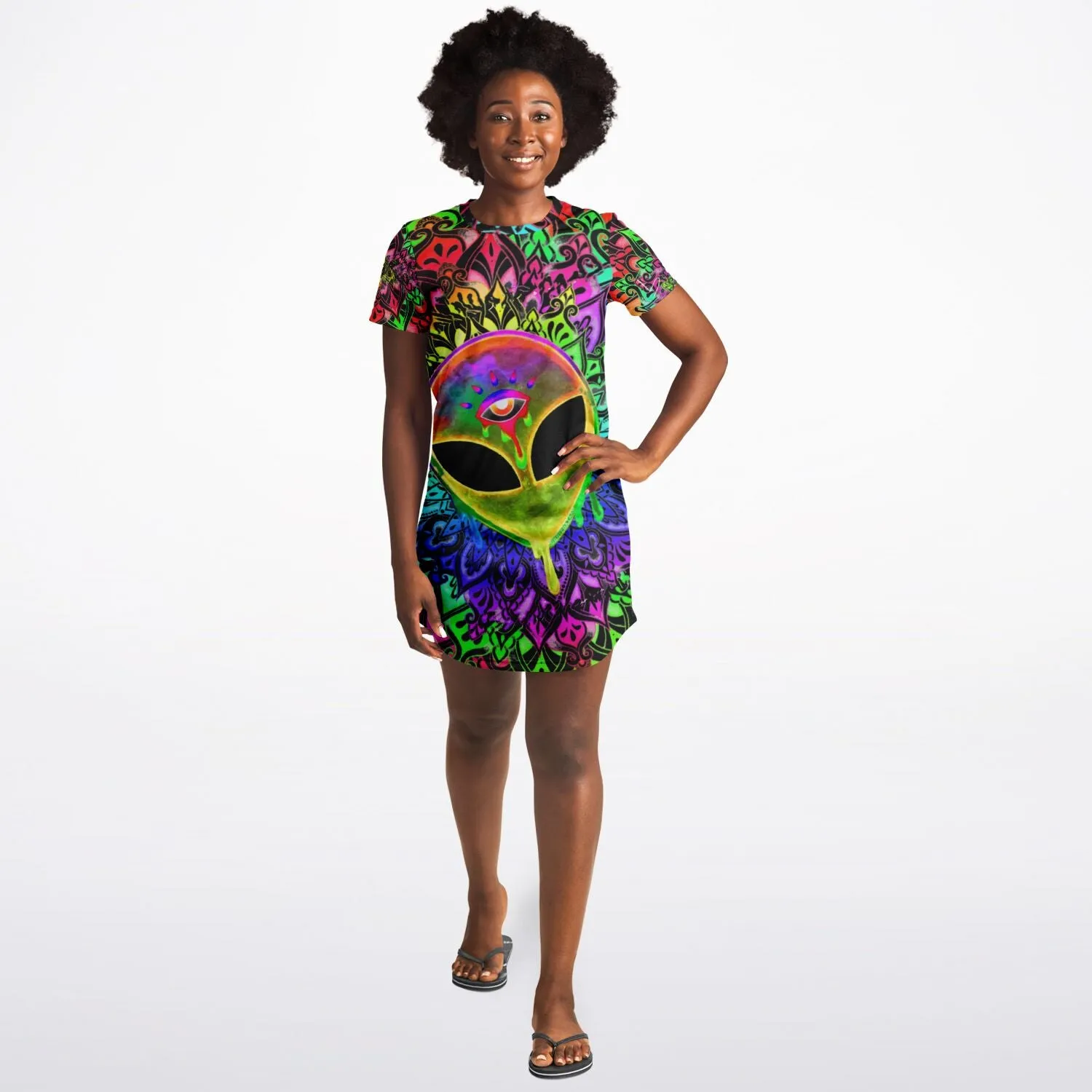 Psychedelic Alien T-Shirt Dress