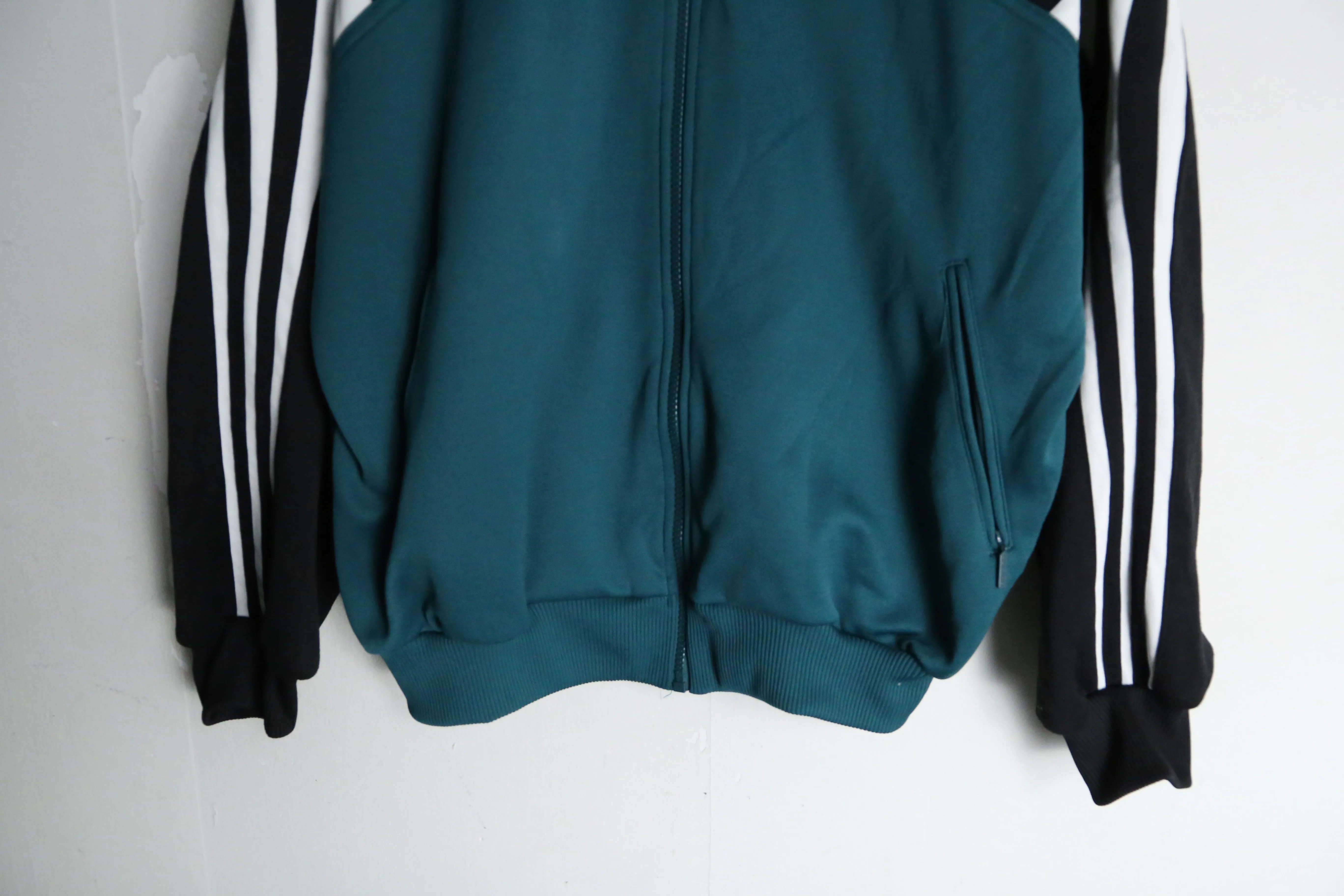 "adidas" turquoise green × black track jacket