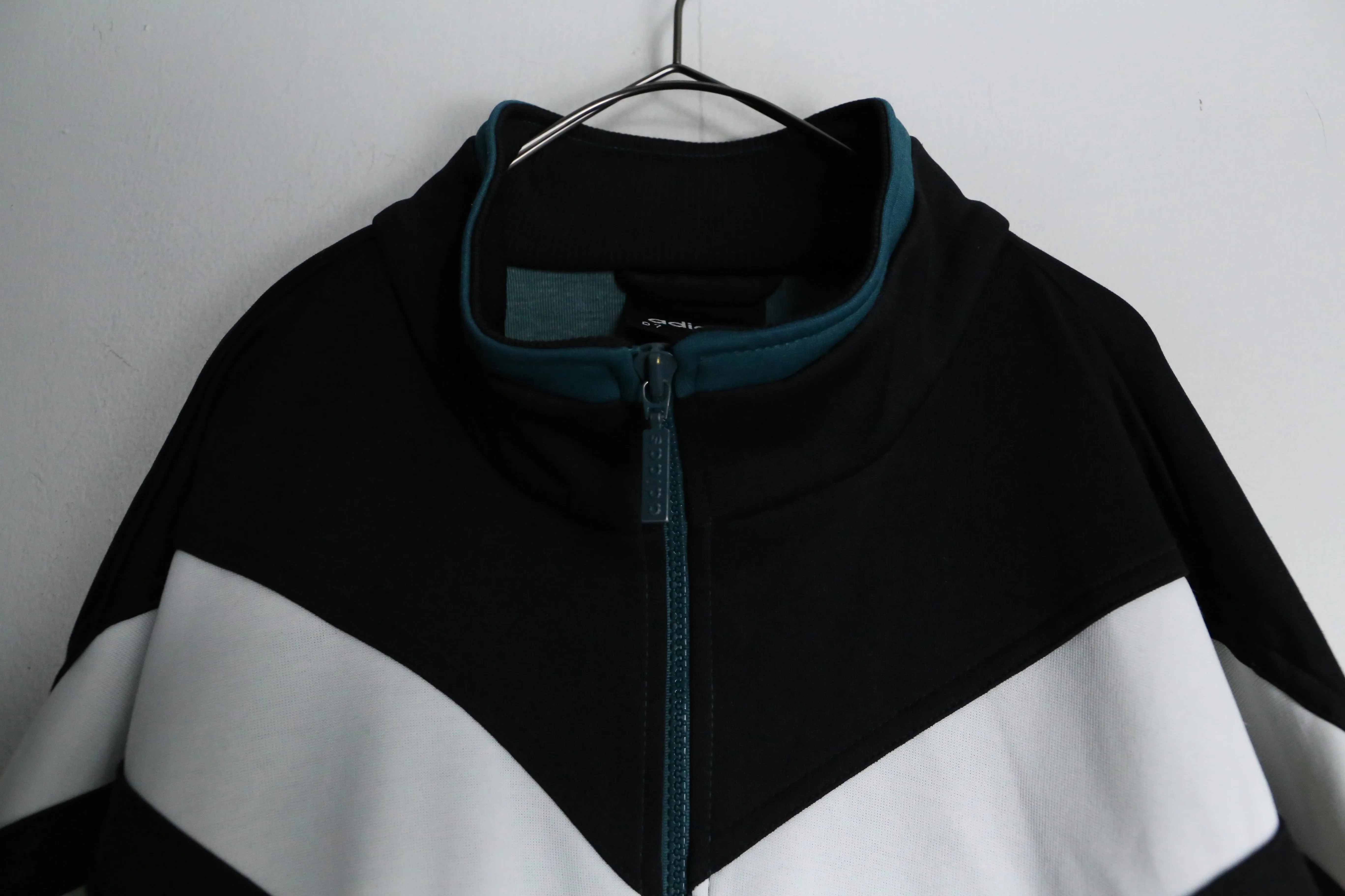 "adidas" turquoise green × black track jacket