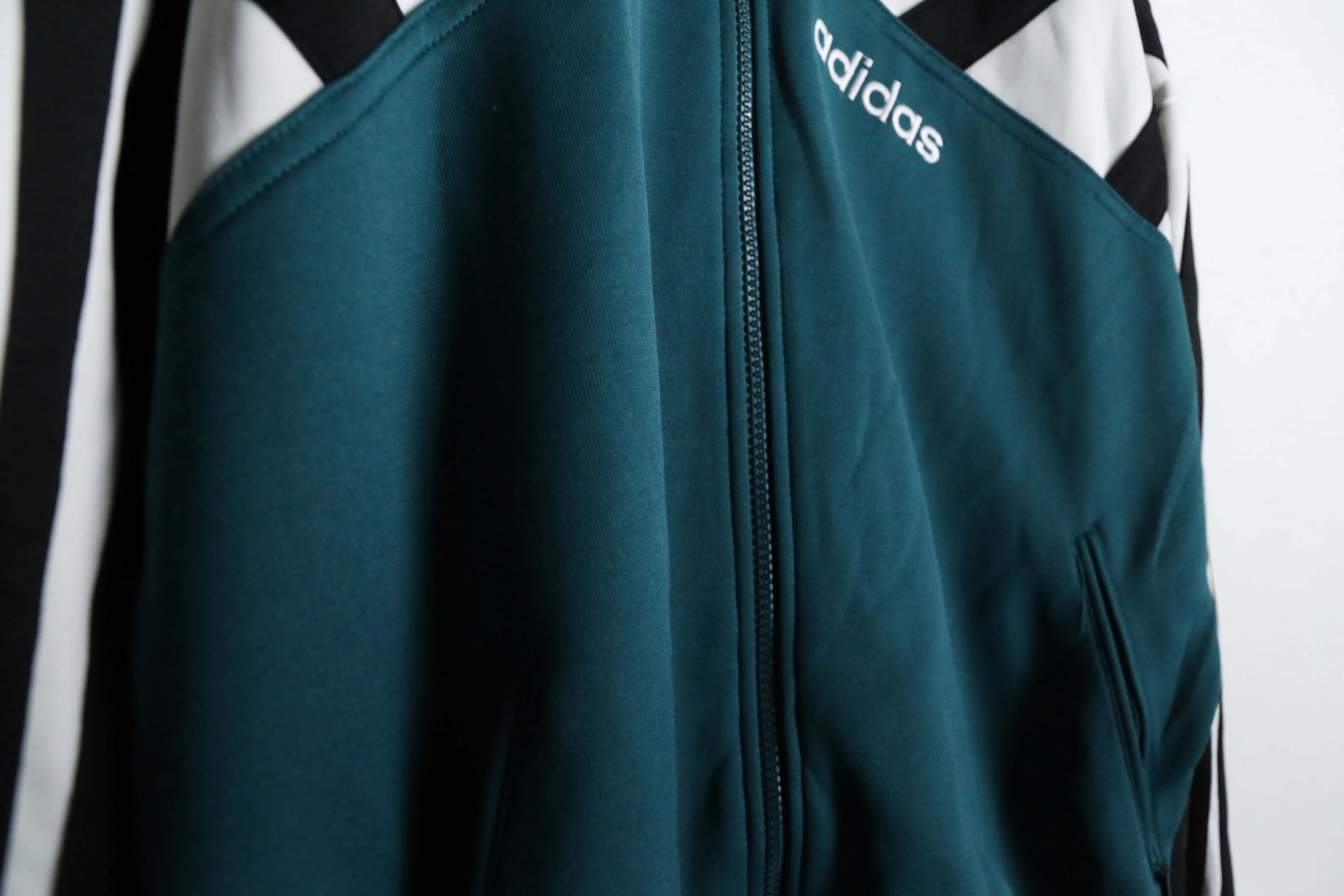 "adidas" turquoise green × black track jacket