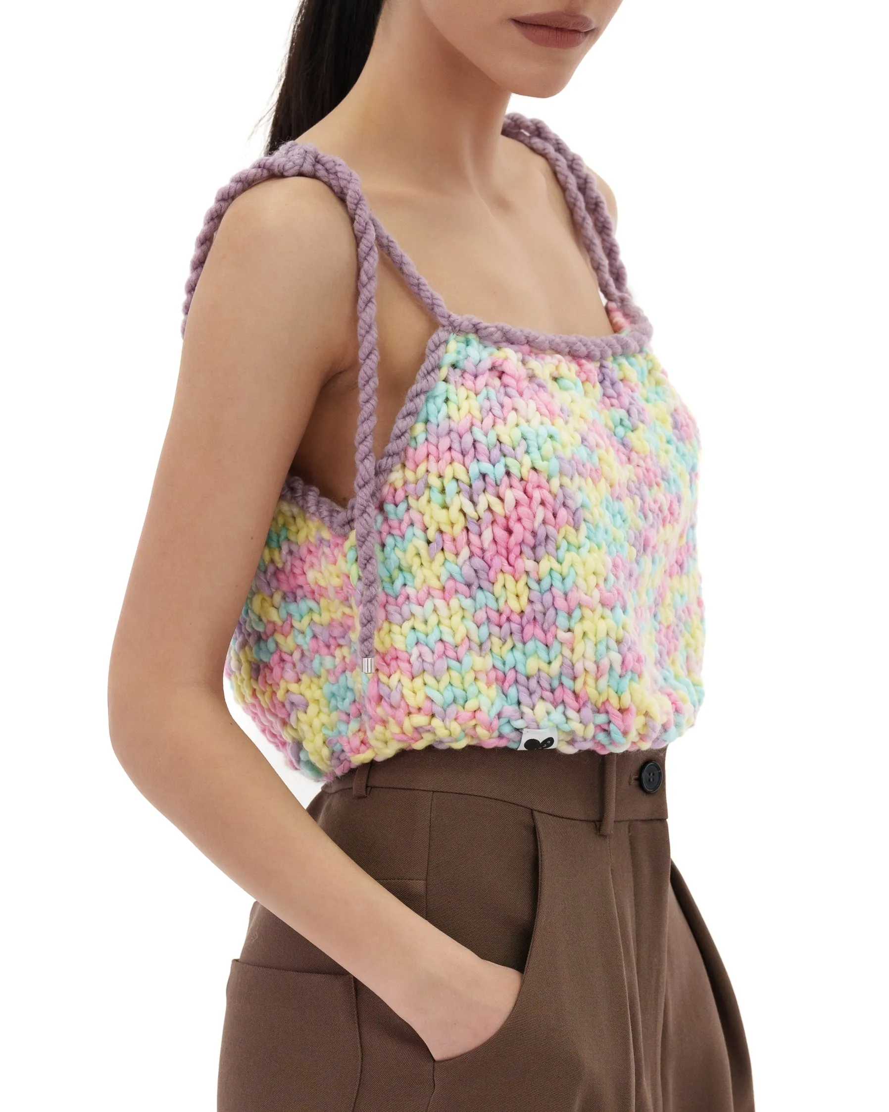 Rainbow Knit Crop Top