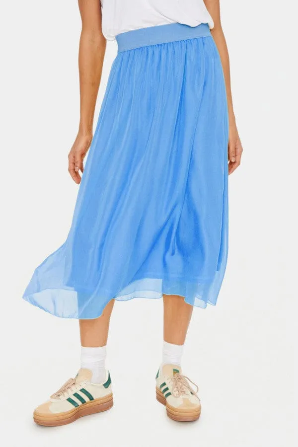 Saint Tropez Layered Midi Skirt Blue