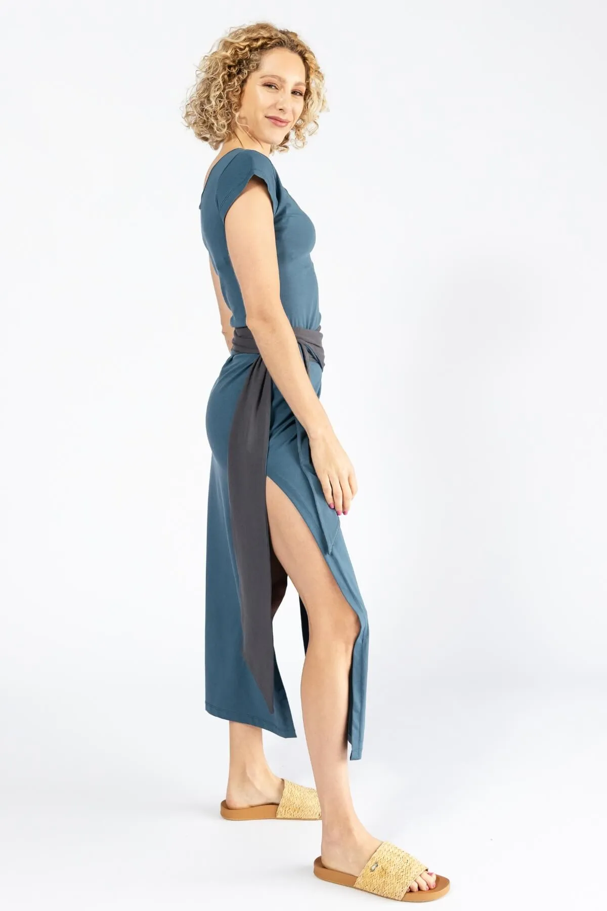 Sarita Dress - Dusty Blue