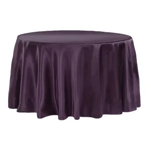 Satin 108" Round Tablecloth - Eggplant/Plum