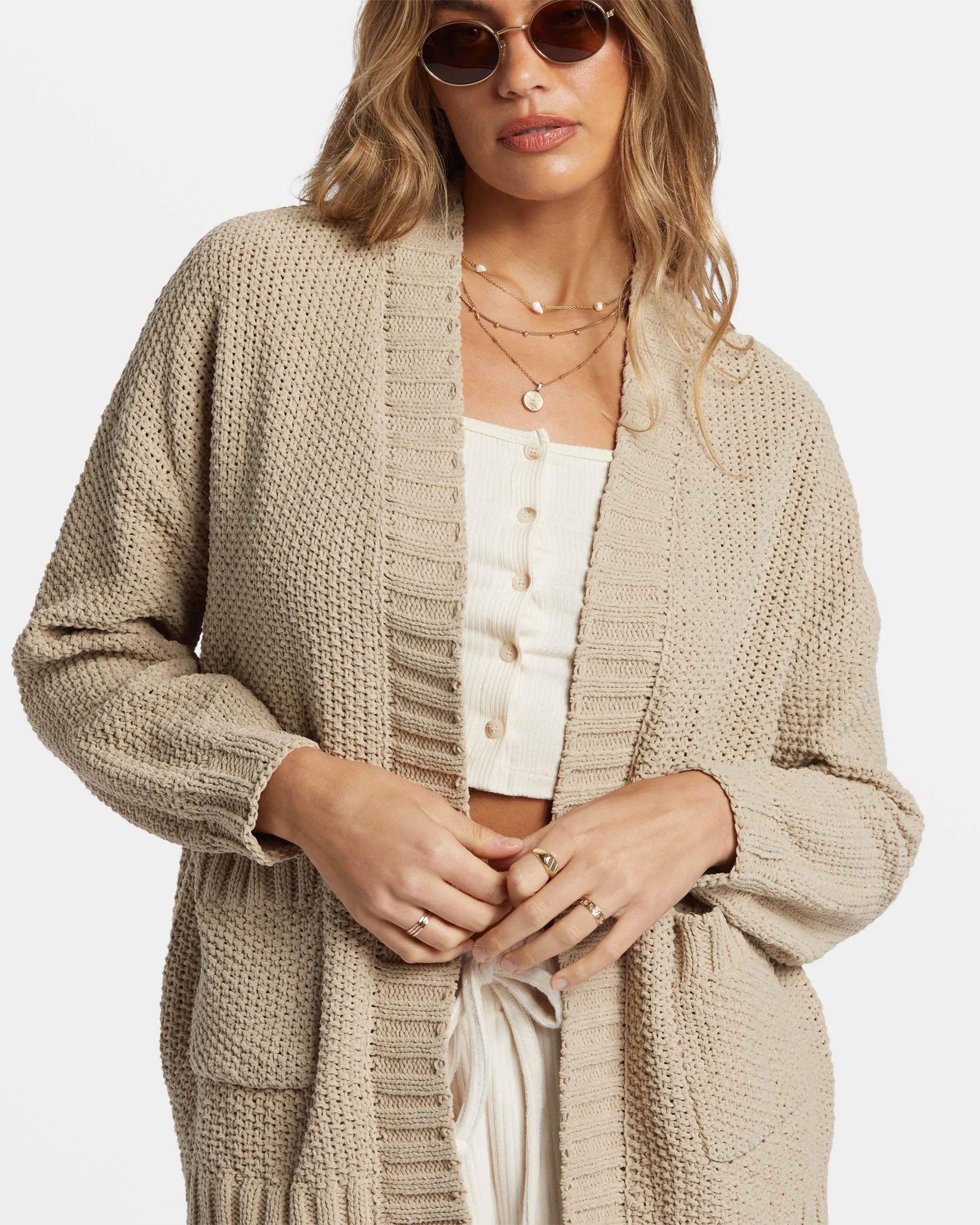 Sea Side Cardigan - Cobblestone