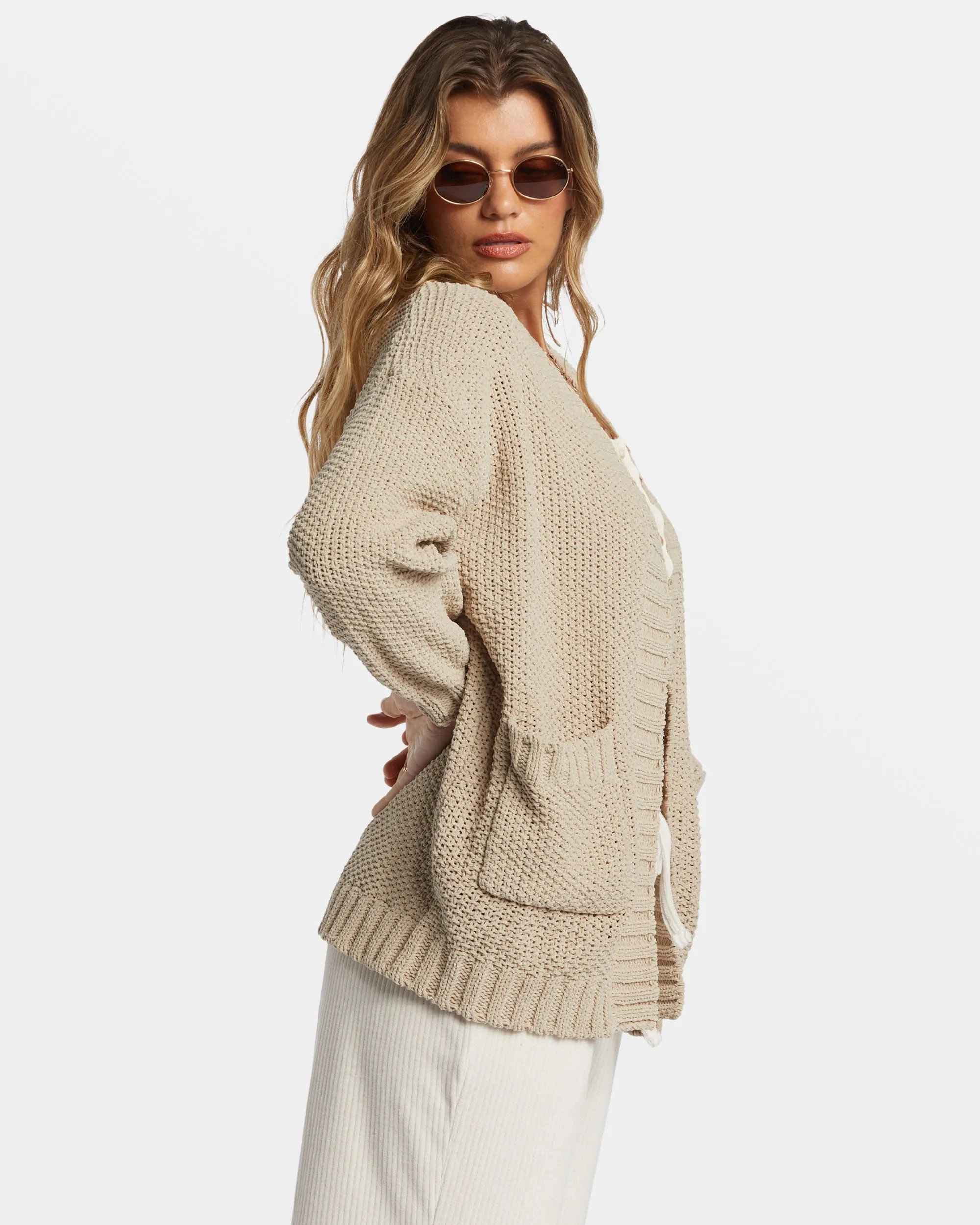 Sea Side Cardigan - Cobblestone