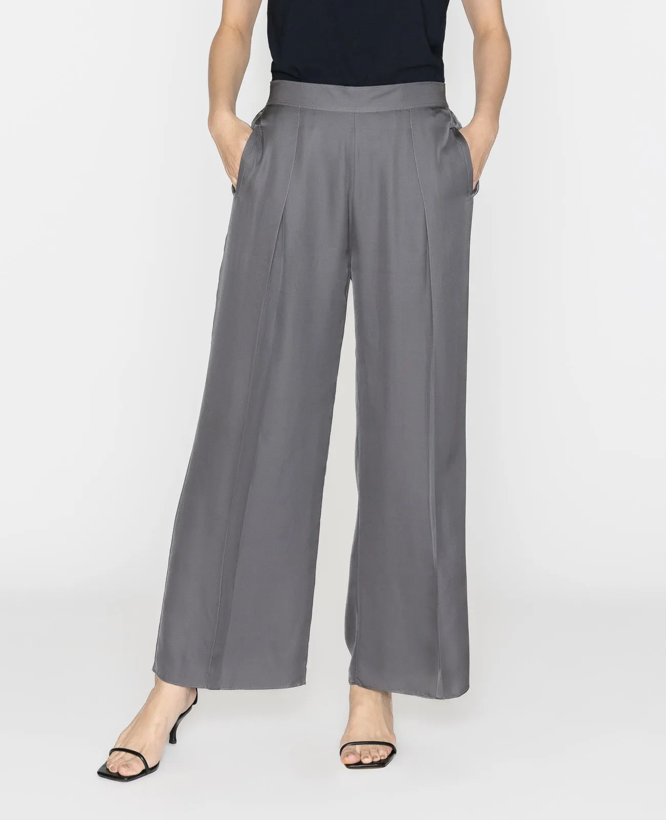 Silk Pleated Pants