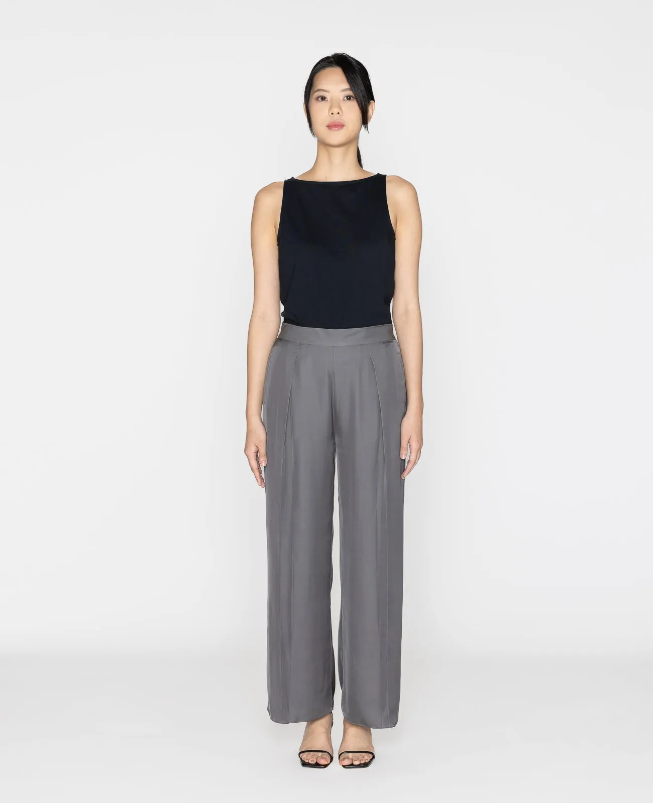 Silk Pleated Pants