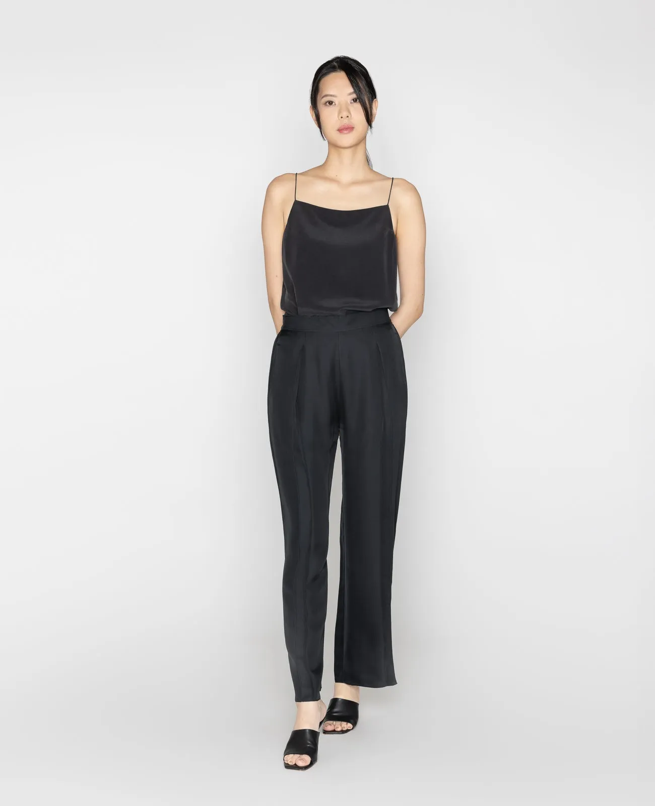 Silk Pleated Pants