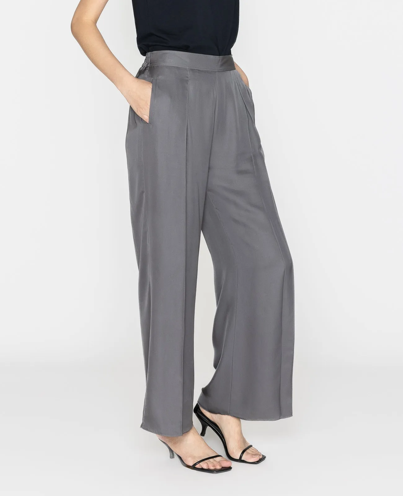 Silk Pleated Pants