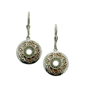 Silver with 22k Gold Gilding Window to the Soul Round Earrings- Topaz/Peridot