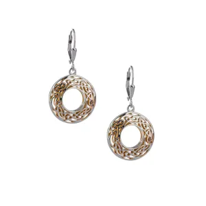 Silver with 22k Gold Gilding Window to the Soul Round Earrings