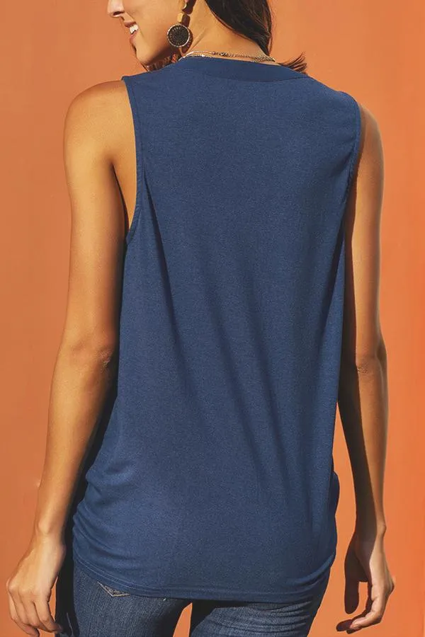 Solid Color Streetwear Sleeveless Shirt