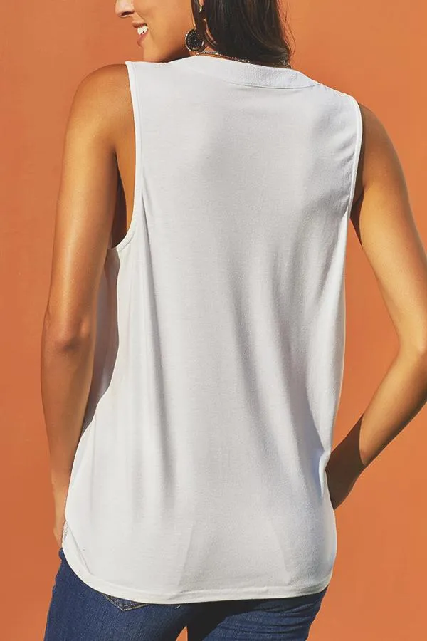 Solid Color Streetwear Sleeveless Shirt