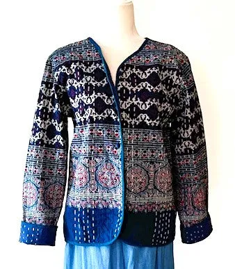 Specialty Collection: Fully Reversable Hand Embroidered Boho Jacket. (Blue)