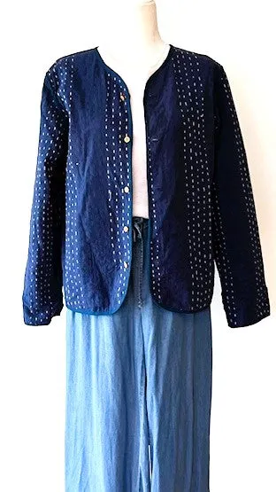 Specialty Collection: Fully Reversable Hand Embroidered Boho Jacket. (Blue)