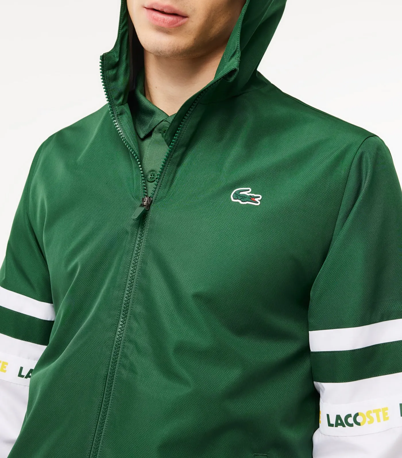 Sportsuit Logo Stripe Tennis Track Jacket Green/White