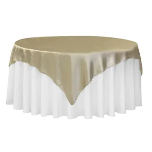 Square 72" Satin Table Overlay - Champagne