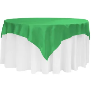 Square 72" Satin Table Overlay - Kelly Green