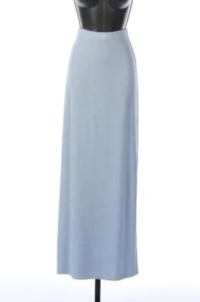 St. John Ice Blue Maxi Skirt with Silver Woven Glitter Detail (Part of Set)