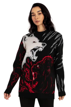 Stark Vs Lannister Oversized Knit Sweater