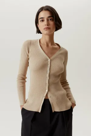 The Organic Cotton Ribbed Cardigan