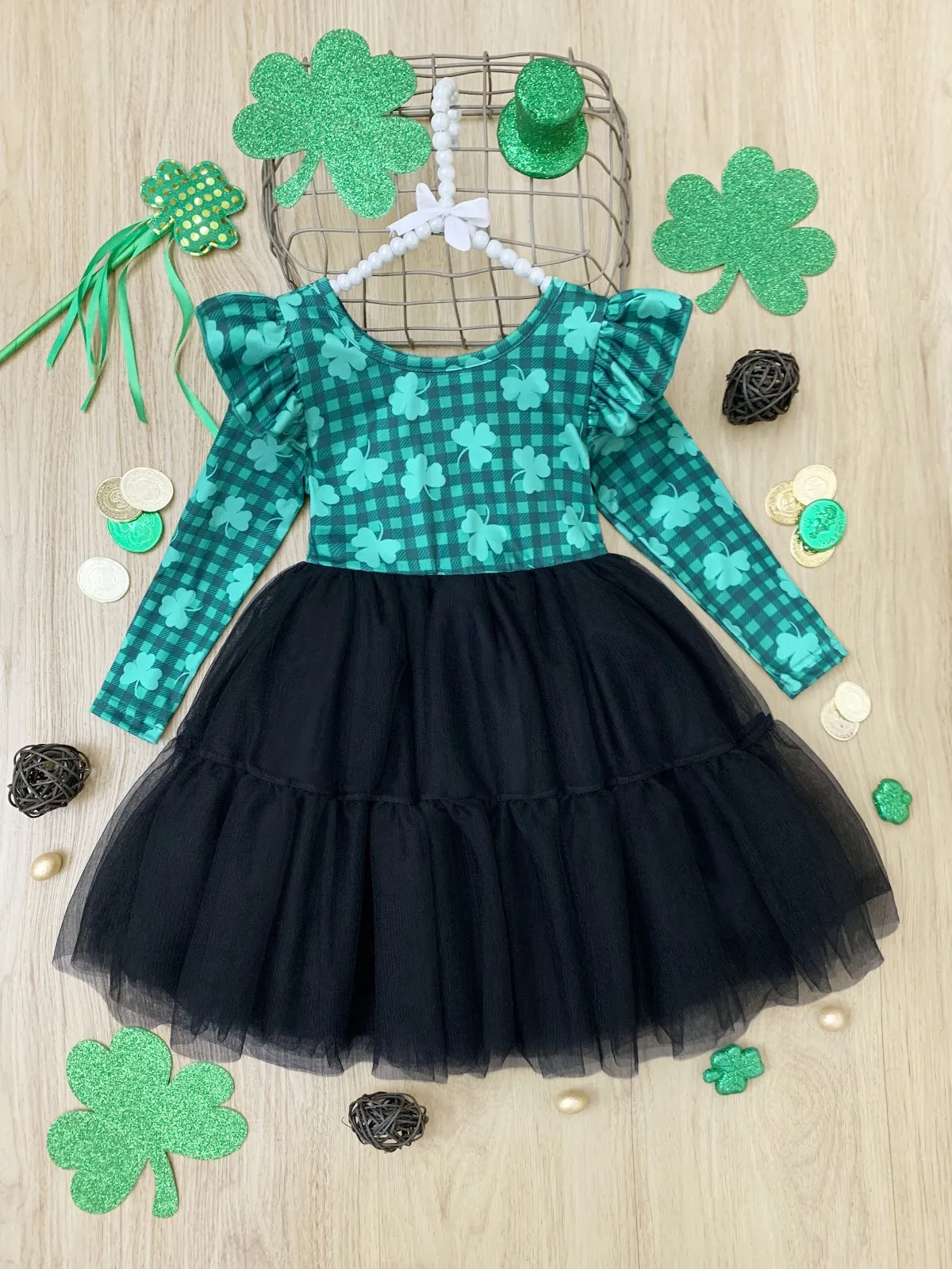 Top Of The Morning Clover Tutu Dress