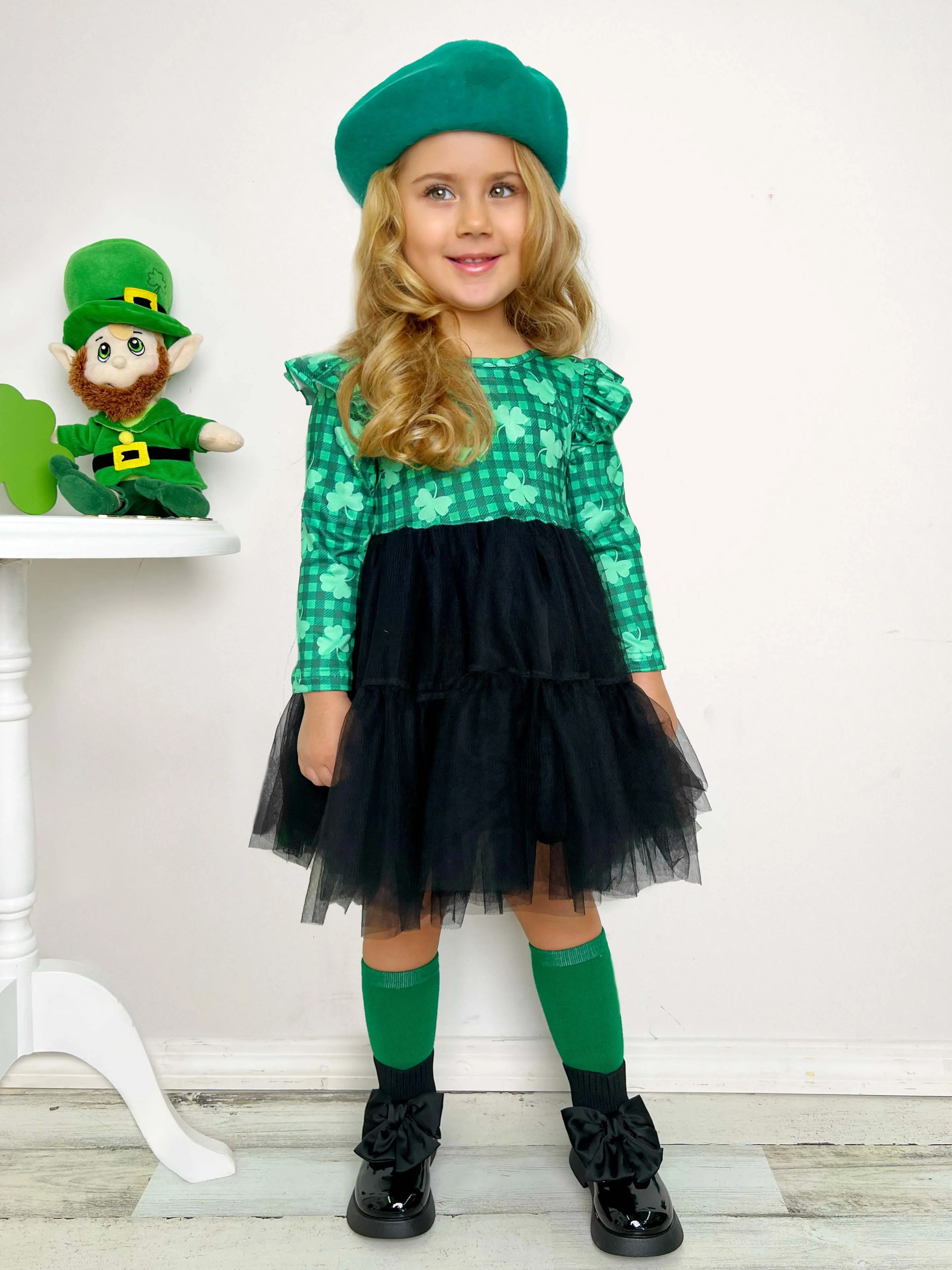 Top Of The Morning Clover Tutu Dress