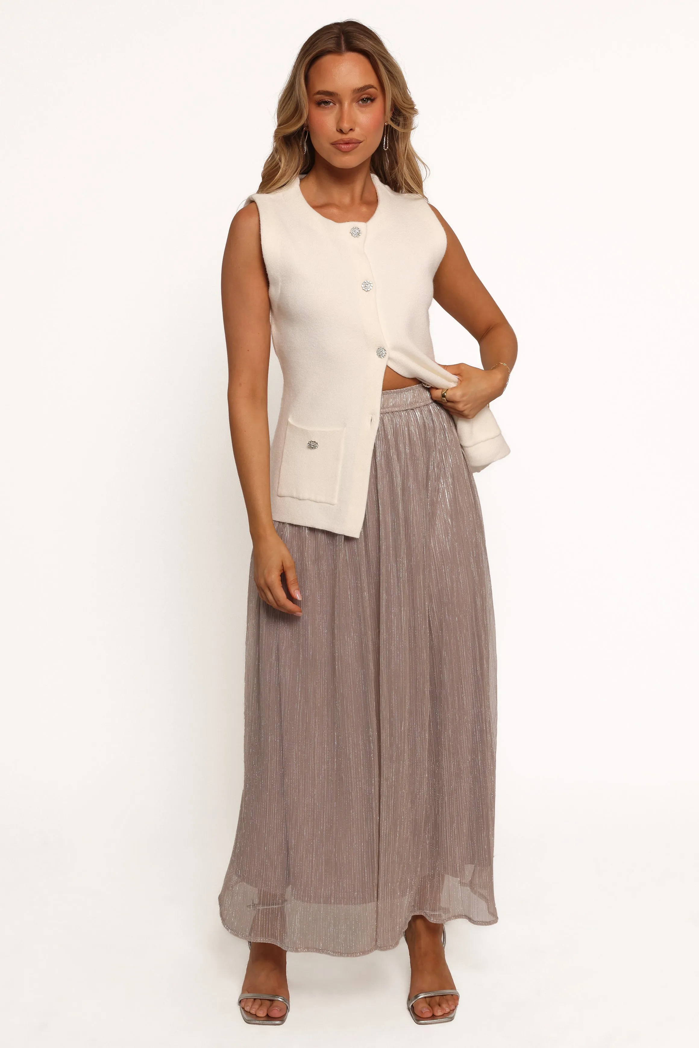 Tricia Maxi Skirt - Silver